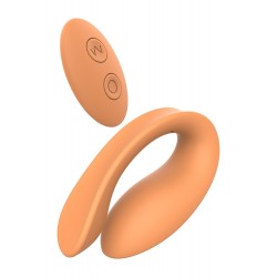 Ασύρματος Δονητής Ζευγαριών Glam Silicone Remote Controlled Couples Vibrator - Πορτοκαλί by Sexopolis