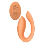 Ασύρματος Δονητής Ζευγαριών Glam Silicone Remote Controlled Couples Vibrator - Πορτοκαλί by Sexopolis