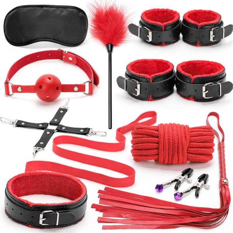 Κιτ Δεσίματος Fetish Fever 10 Piece BDSM Kit - Κόκκινο/Μαύρο by Sexopolis