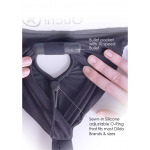 Εσώρουχο String Strap On με Θήκη για Δονητή Vibrating Strap On Thong with Removable Butt Straps - Μαύρο by Sexopolis