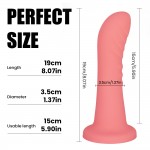 Amyrtaeus 19 cm Curved & Ribbed Classic Silicone Dildo with Suction Cup - Pink by Sexopolis