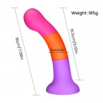 Nikita 18 cm Curved Classic Silicone Dildo with Suction Cup - Multicolour by Sexopolis