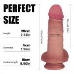 Anthony 20 cm Double Layer Silicone Ultra Realistic Dildo with Balls & Suction Cup - Flesh by Sexopolis