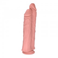 Atlas 26,5 cm Double Realistic Silicone Dildo with Suction Cup - Flesh