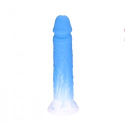 Blake 17 cm Realistic Silicone Dildo with Suction Cup - Blue