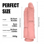 Atlas 26,5 cm Double Realistic Silicone Dildo with Suction Cup - Flesh by Sexopolis