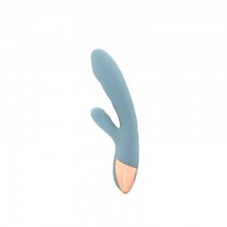 Sexopolis Wellness Treasure Heating Premium Silicone Curved Rabbit Vibrator - Blue