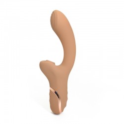 Sexopolis Wellness Anya Premium Silicone Rabbit G-Spot Vibrator with Clitoral Suction - Brown