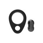 Ramrod Silicone Cock Ring with Single Metal Weight - Μαύρο by Sexopolis