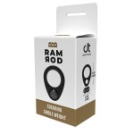 Ramrod Silicone Cock Ring with Single Metal Weight - Μαύρο by Sexopolis