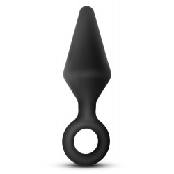 Anal Adventures Platinum Silicone Loop Large Butt Plug - Black by Sexopolis