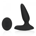 Ασύρματη Πρωκτική Σφήνα Σιλικόνης Smooth Vibrating Butt Plug with Remote Control - Μαύρη by Sexopolis