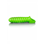 Φωσφοριζέ Κάλυμμα Πέους με Ραβδώσεις Glow In The Dark Swirl Stretchable Penis Sheath - Πράσινο by Sexopolis