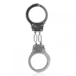 Μεταλλικές Χειροπέδες με Διπλό Κρίκο Metal Hand Cuffs with Double Hook - Ασημί by Sexopolis