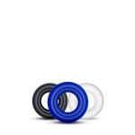 Stay Hard Beaded Cock Ring Set - Black/Transparent/Blue by Sexopolis