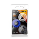 Stay Hard Beaded Cock Ring Set - Black/Transparent/Blue by Sexopolis