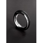 Metal Cazzo Cock Ring with Black Stripe 40mm - Black by Sexopolis