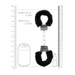 Μεταλλικές Χειροπέδες με Μαύρη Γούνα Black & White Beginners Furry Hand Cuffs - Μαύρες by Sexopolis