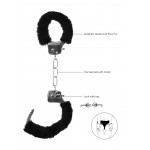 Μεταλλικές Χειροπέδες με Μαύρη Γούνα Black & White Beginners Furry Hand Cuffs - Μαύρες by Sexopolis