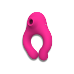 Luka Heating Vibrating Cock Ring with Clitoral Suction - Pink by Sexopolis