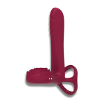 Norma Remote Controlled Double Vibrating Cock Ring with Clitoral Stimulation - Red by Sexopolis