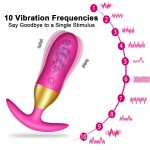 Finn 10 Function Remote Controlled Silicone Vibrating Butt Plug - Pink by Sexopolis