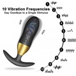 Finn 10 Function Remote Controlled Silicone Vibrating Butt Plug - Black by Sexopolis