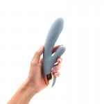 Sexopolis Wellness Treasure Heating Premium Silicone Curved Rabbit Vibrator - Blue by Sexopolis