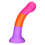 Κυρτό Dildo Σιλικόνης με Βεντούζα Nikita 18 cm Curved Classic Silicone Dildo with Suction Cup - Πολύχρωμο by Sexopolis