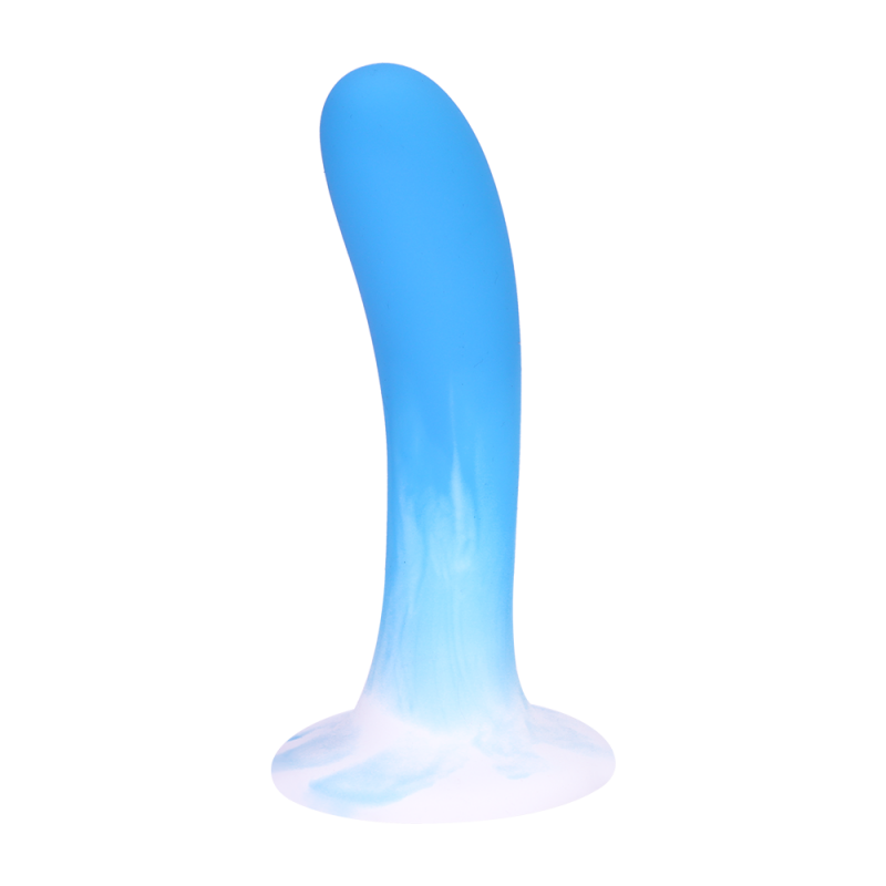 Κυρτό Dildo Σιλικόνης με Βεντούζα Jasper 15 cm Curved Classic Silicone Dildo with Suction Cup - Μπλε by Sexopolis