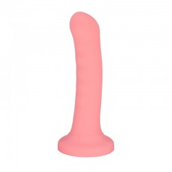 Λείο Κυρτό Dildo Σιλικόνης με Βεντούζα Leon 18 cm Smooth Curved Classic Silicone Dildo with Suction Cup - Ροζ