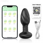 Liv App Controlled LED Light Rotating Butt Plug - Black by Sexopolis