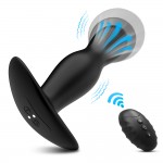 Orion Remote Controlled Inflating Prostate Silicone Vibrator - Black by Sexopolis