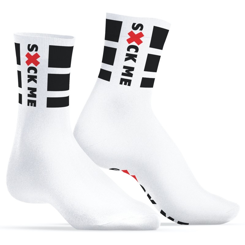 Ανδρικές Κάλτσες SUCK ME Socks - Λευκές by Sexopolis