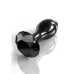 Γυάλινη Πρωκτική Σφήνα με Κόσμημα Icicles No.78 Jewel Glass Butt Plug - Μαύρη by Sexopolis
